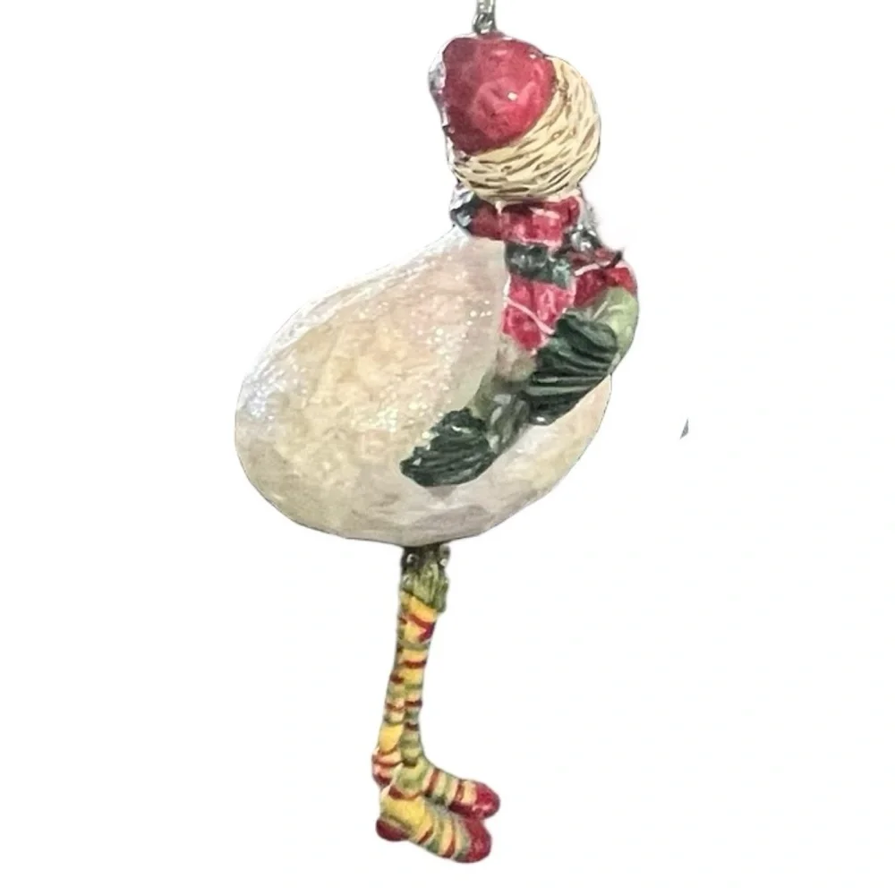 Whimsical Snowman in Knee Socks Christmas Ornaments